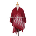 Moda mujer Jacquard ombre invierno señoras poncho abrigos